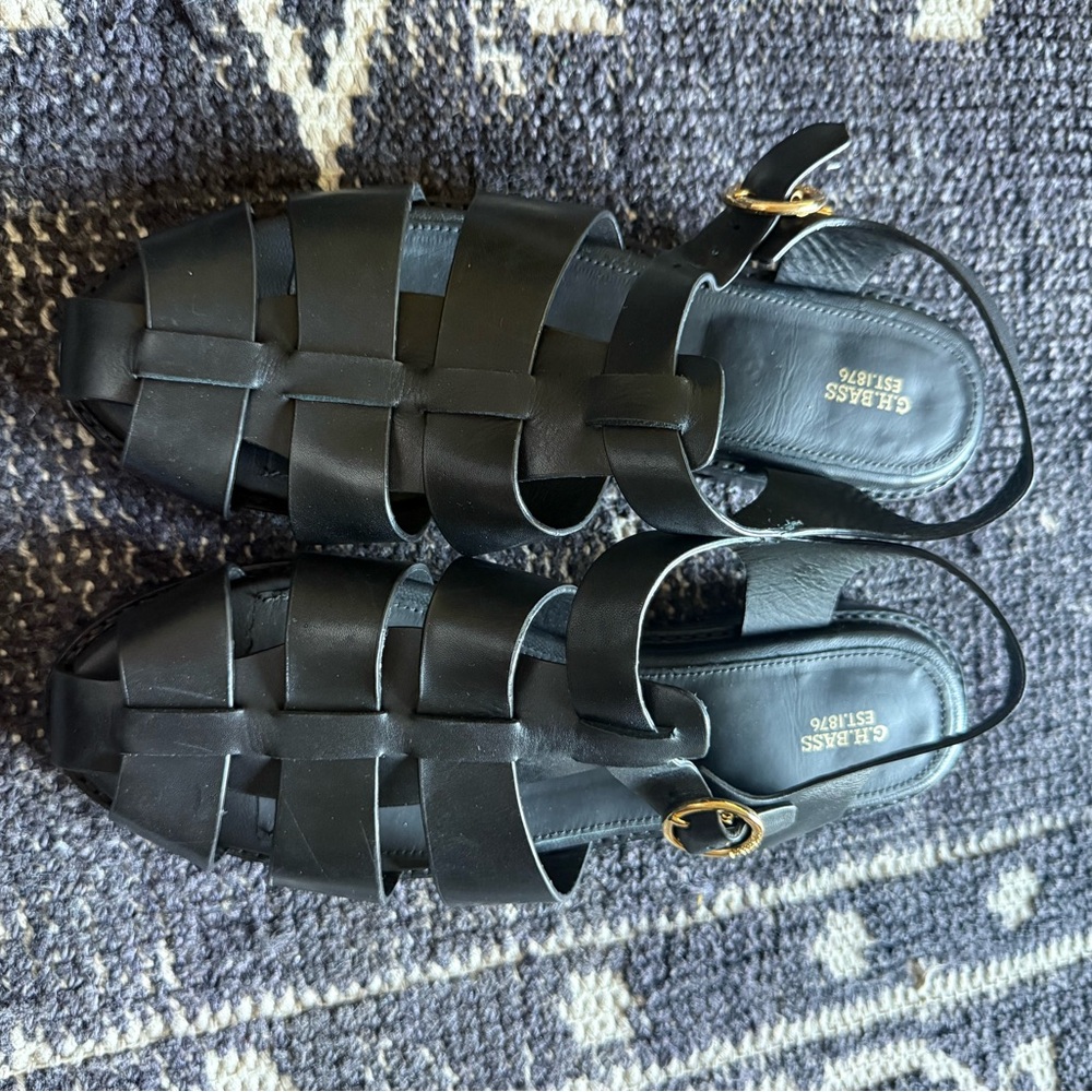 Women's Black Fisherman Sandals GH Bass new size 10 - Picture 7 of 8